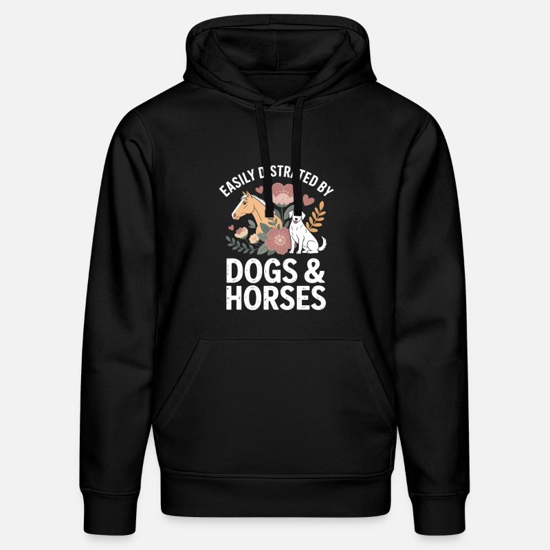 Chiens et chevaux Distraction Motif - Sweat à capuche bio DRUMMER Stanley/Stella Unisexe - noir