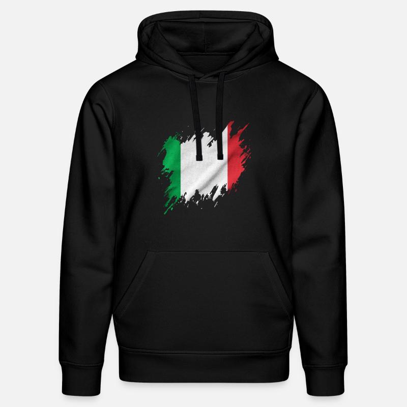 Drapeau italien, style déchiré - Sweat à capuche bio DRUMMER Stanley/Stella Unisexe - noir