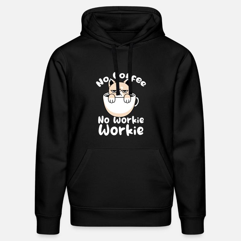 Motif de café Catty - Sweat à capuche bio DRUMMER Stanley/Stella Unisexe - noir