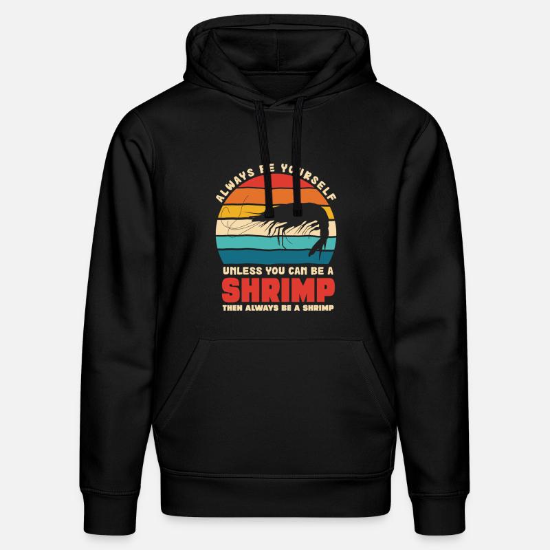 Crevette Thème Rétro Coucher de soleil - Sweat à capuche bio DRUMMER Stanley/Stella Unisexe - noir