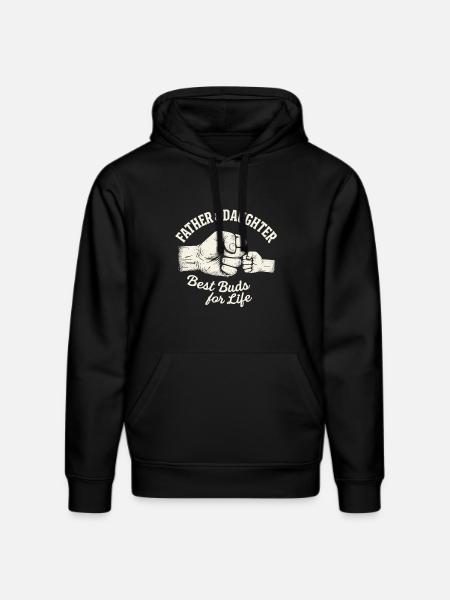 Far, datter, fistbump – bedste venner for evigt - Stanley/Stella DRUMMER økologisk unisex-hoodie - sort