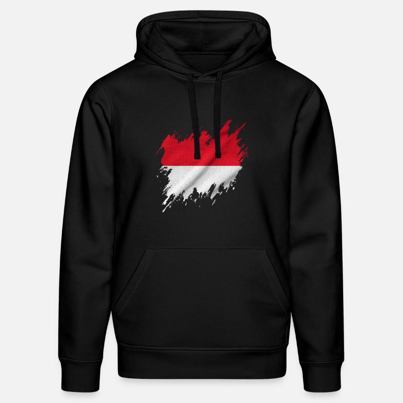 Drapeau indonésien, style déchiré - Sweat à capuche bio DRUMMER Stanley/Stella Unisexe - noir