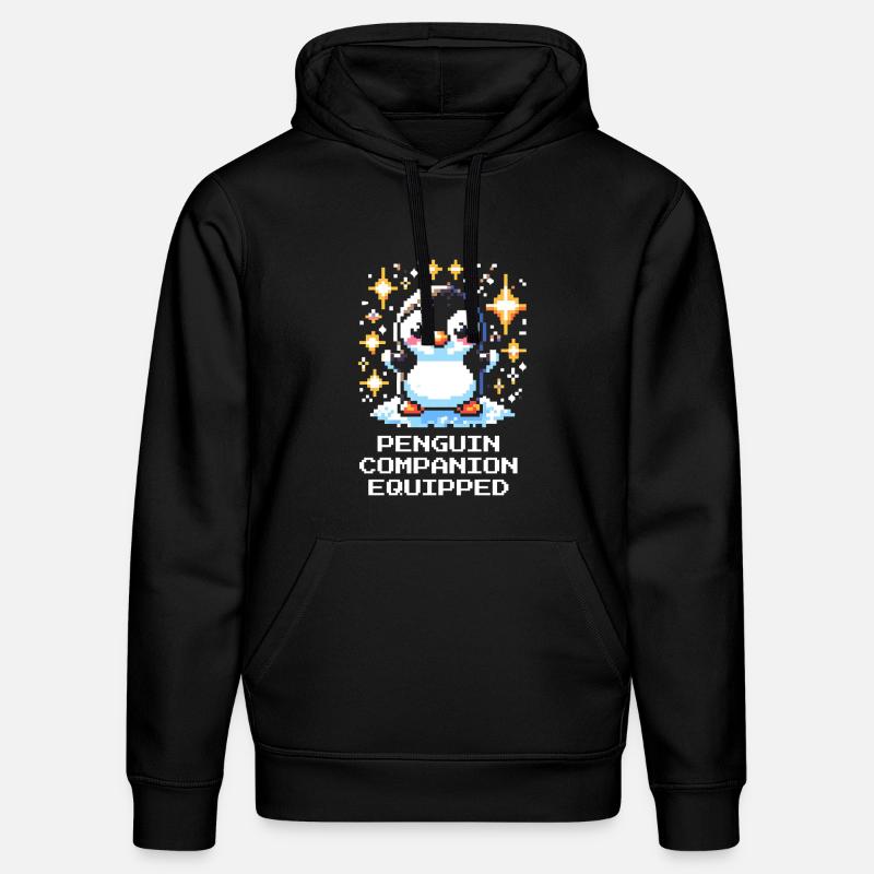 Compagnon pingouin | Compagnon de jeu mignon - Sweat à capuche bio DRUMMER Stanley/Stella Unisexe - noir