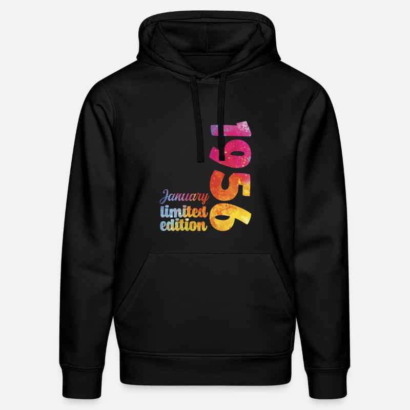 Cadeau D'anniversaire Janvier 1956 Anniversaire - Sweat à capuche bio DRUMMER Stanley/Stella Unisexe - noir