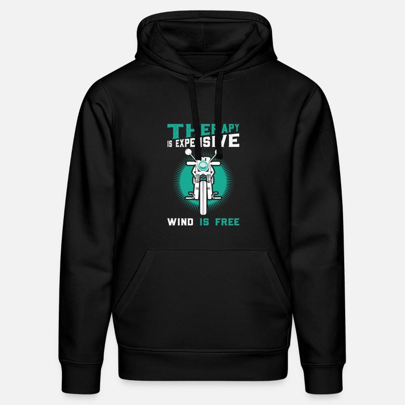 Thérapie coûteuse, sans vent – motif moto - Sweat à capuche bio DRUMMER Stanley/Stella Unisexe - noir