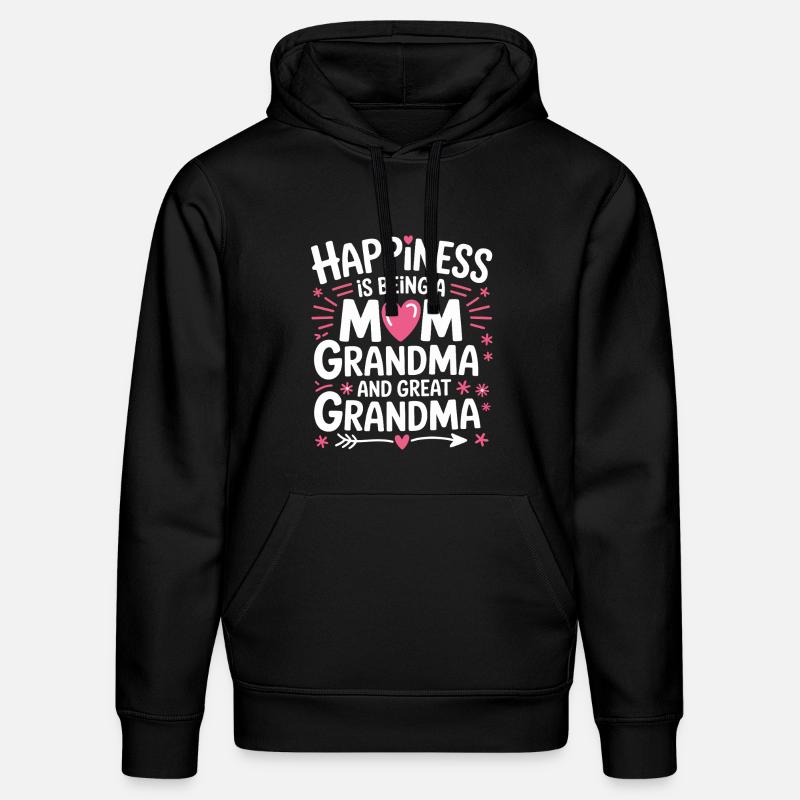 Happiness Design: Mama Oma Großmutter - Stanley/Stella Unisex Bio-Hoodie DRUMMER  - Schwarz