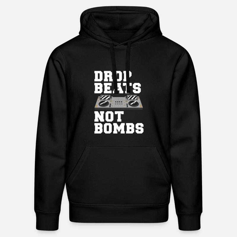 Drop Beats Not Bombs DJ Motto - Stanley/Stella Unisex Bio-Hoodie DRUMMER  - Schwarz
