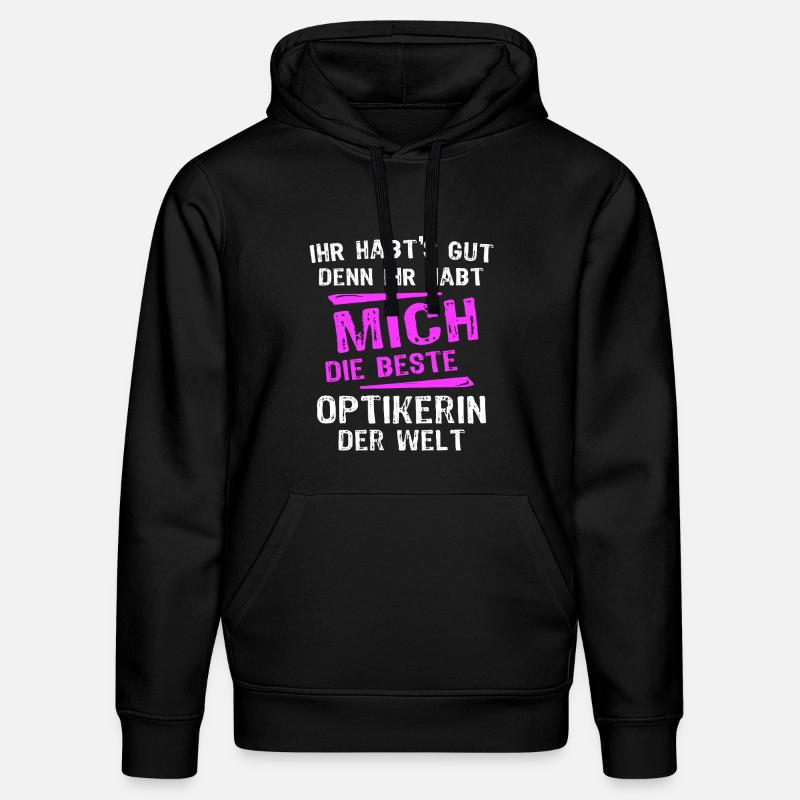 Opticien Spruch - Sweat à capuche bio DRUMMER Stanley/Stella Unisexe - noir