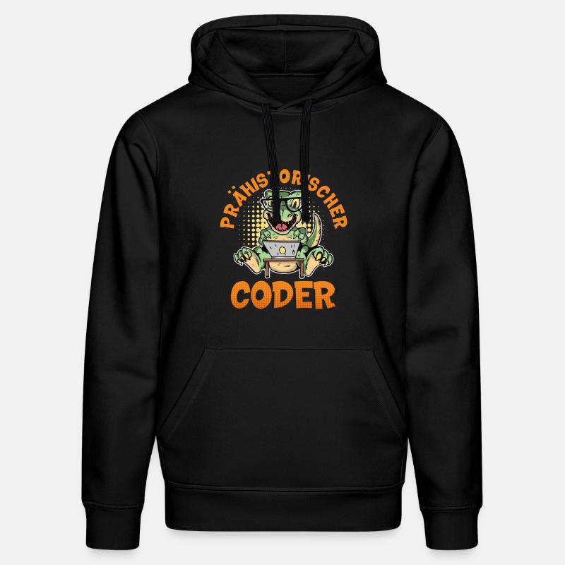 Coding PRÄHISTORISCHER CODER Lustiges - Stanley/Stella Unisex Bio-Hoodie DRUMMER  - Schwarz