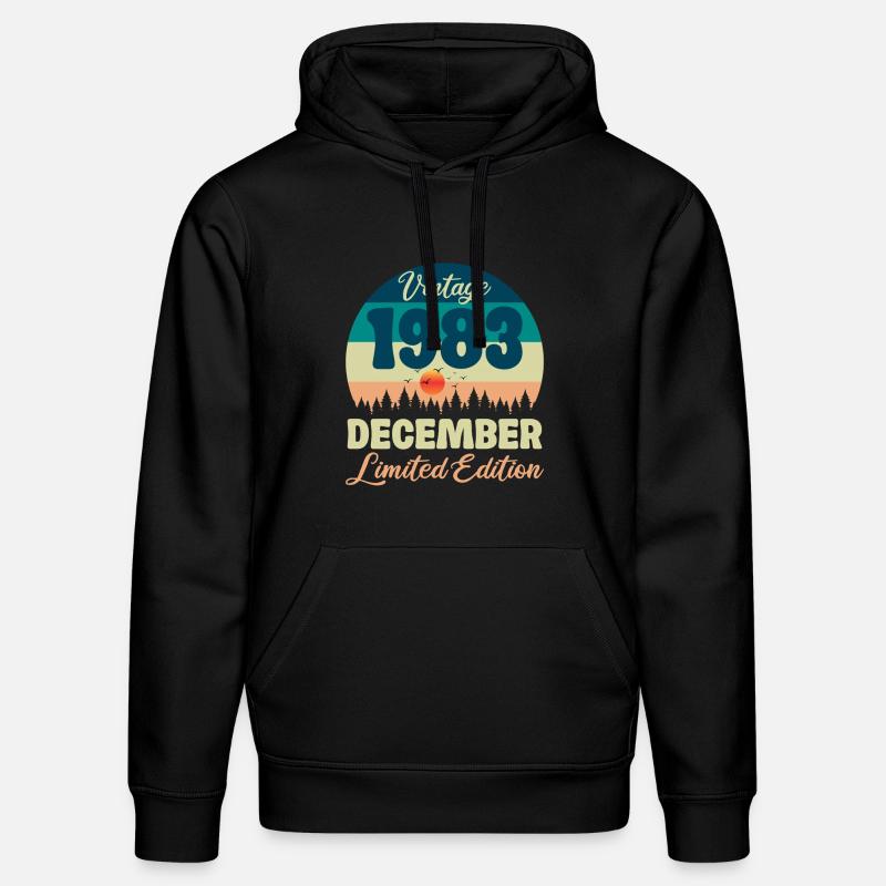 Anniversaire Décembre 1983 Cadeau D'anniversaire - Sweat à capuche bio DRUMMER Stanley/Stella Unisexe - noir