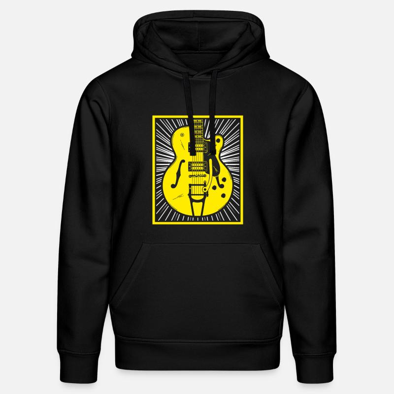 Silhouette de guitare rétro - Sweat à capuche bio DRUMMER Stanley/Stella Unisexe - noir