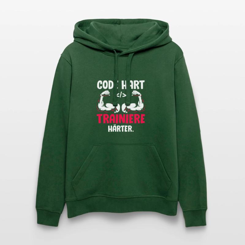 Coder CODE HARD TRAIN HARDER Funny Stanley/Stella DRUMMER Unisex Organic Hoodie