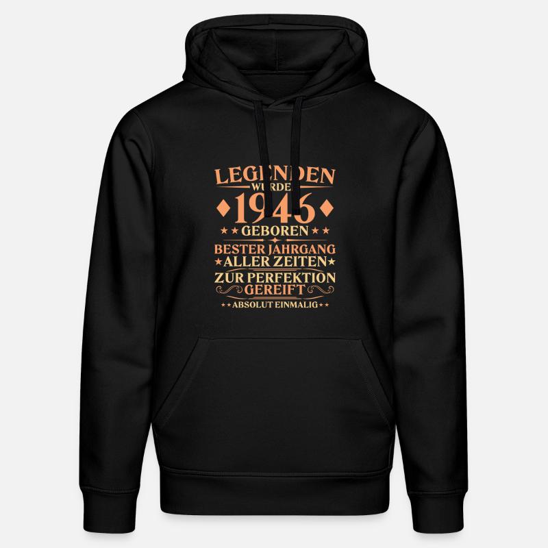 80e anniversaire Né en 1946 - Sweat à capuche bio DRUMMER Stanley/Stella Unisexe - noir