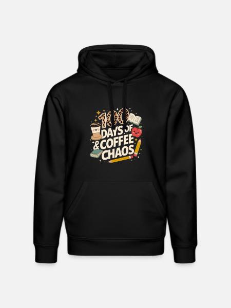 100 days of coffee chaos - Stanley/Stella DRUMMER Unisex Organic Hoodie - black