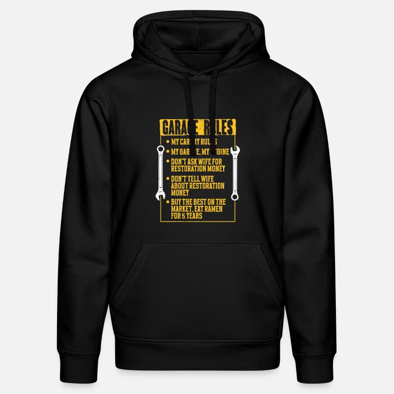 Auto Restauration Garage Rules - Stanley/Stella Unisex Bio-Hoodie DRUMMER  - Schwarz