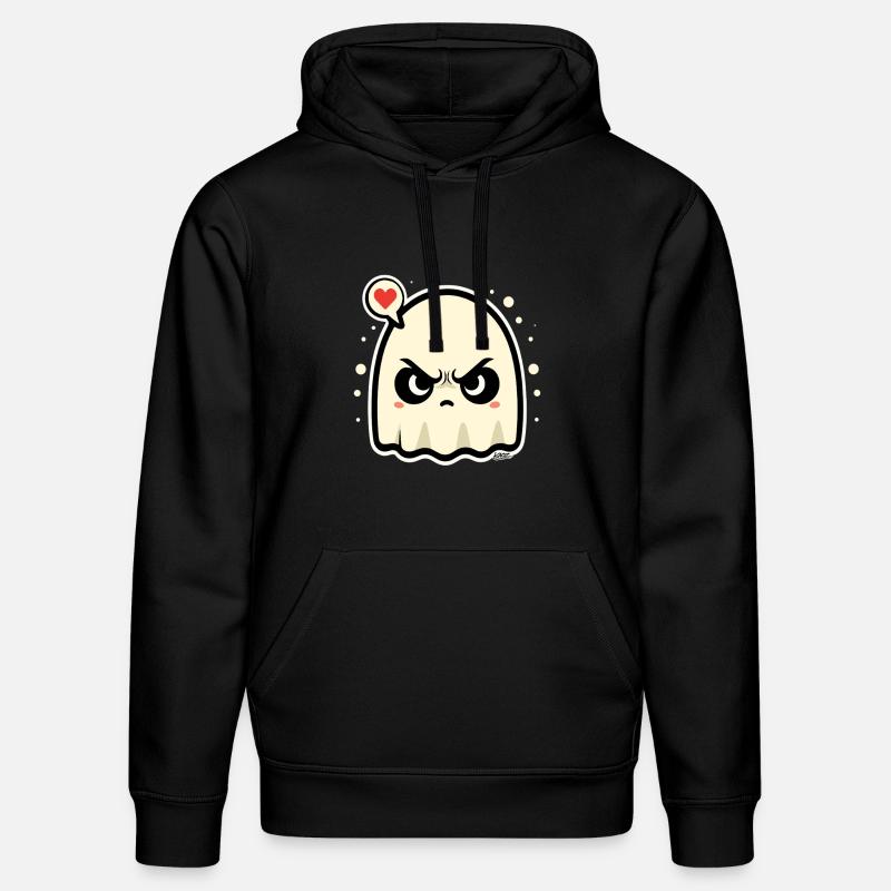 Wütender Geist mit Herz Sprechblase - Stanley/Stella Unisex Bio-Hoodie DRUMMER - Schwarz