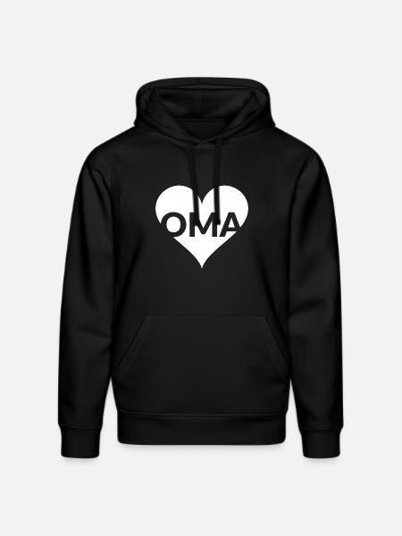 Grandma Heart Logo Love Design - Stanley/Stella DRUMMER Unisex Organic Hoodie - black