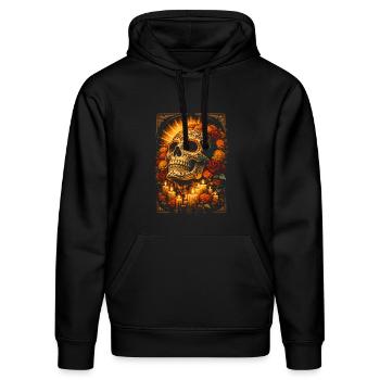 Dia De Los Muertos - Stanley/Stella Unisex Bio-Hoodie DRUMMER  - Schwarz - Vorne - Marisol (170cm) & Nik (191cm)
