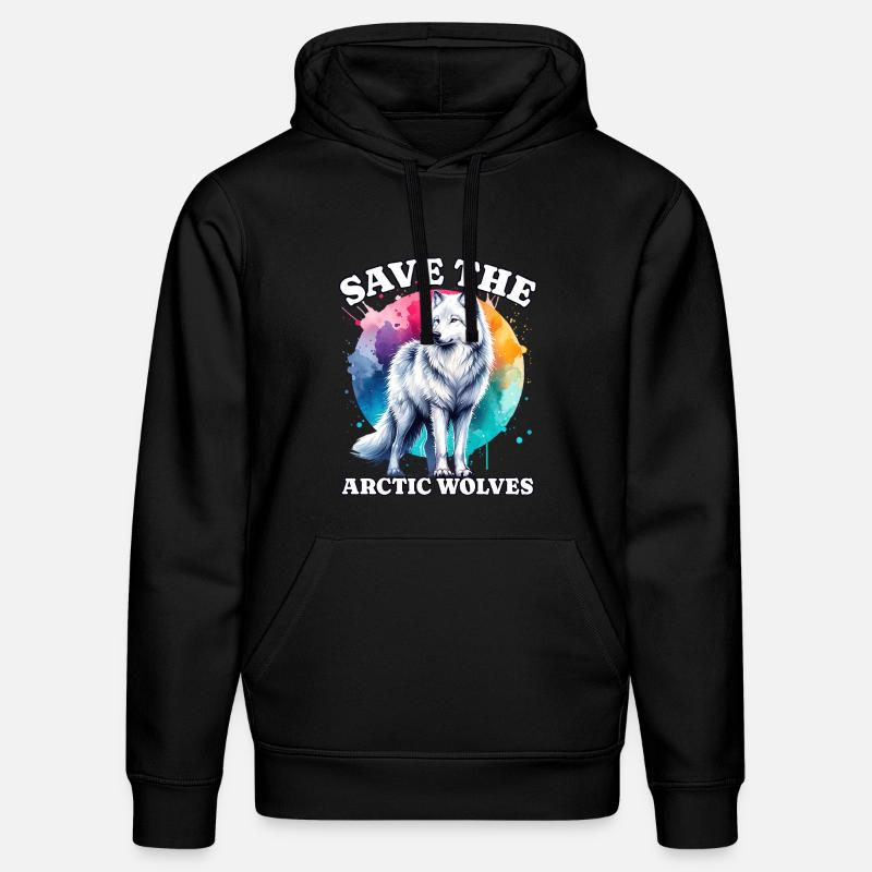 Polarwolf Save Arctic Wolf - Stanley/Stella Unisex Bio-Hoodie DRUMMER  - Schwarz