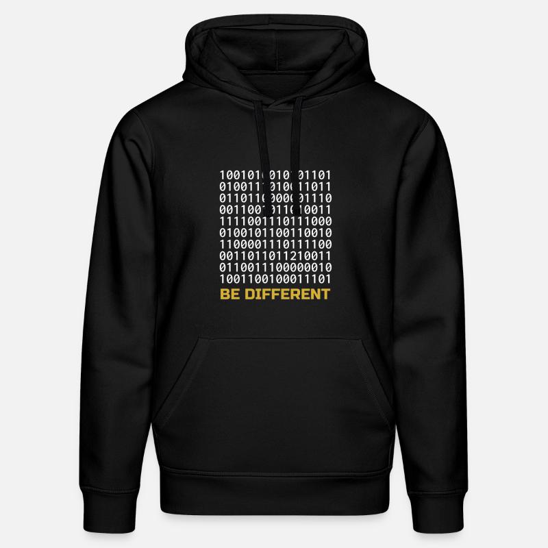 Be Different: Binäres Muster mit Botschaft - Stanley/Stella Unisex Bio-Hoodie DRUMMER  - Schwarz