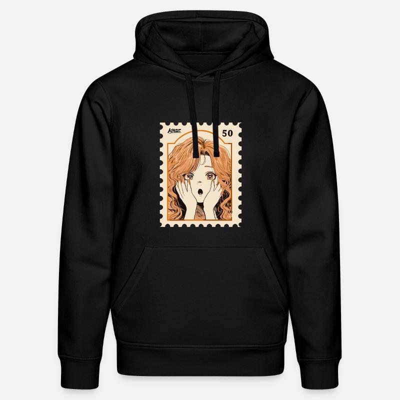 Peachy Shock Manga Portrait - Sweat à capuche bio DRUMMER Stanley/Stella Unisexe - noir
