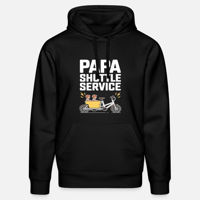 Papa Shuttle Service Vélo cargo Papa - Sweat à capuche bio DRUMMER Stanley/Stella Unisexe - noir