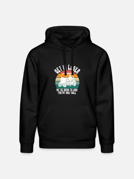 Retro Golf Cart Sunset - Stanley/Stella DRUMMER Unisex Organic Hoodie - black