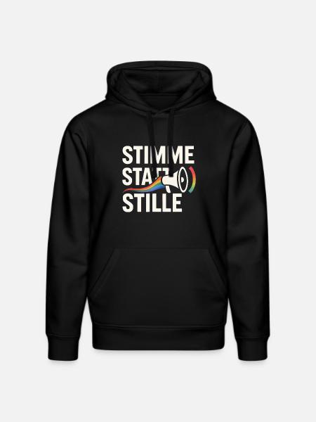 Stimme statt Stille Pride Statement Vielfalt - Stanley/Stella Unisex Bio-Hoodie DRUMMER - Schwarz