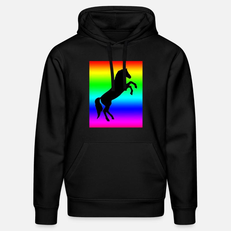 Regenbogen Pferd - Stanley/Stella Unisex Bio-Hoodie DRUMMER  - Schwarz