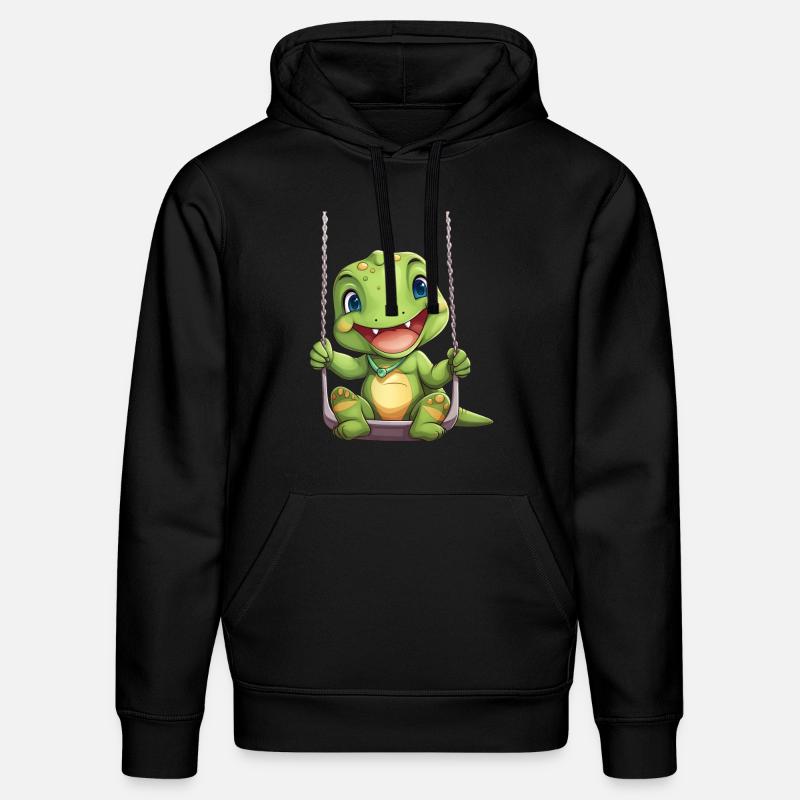 Dino T-Rex Rocks, Kawaii Design - Sweat à capuche bio DRUMMER Stanley/Stella Unisexe - noir