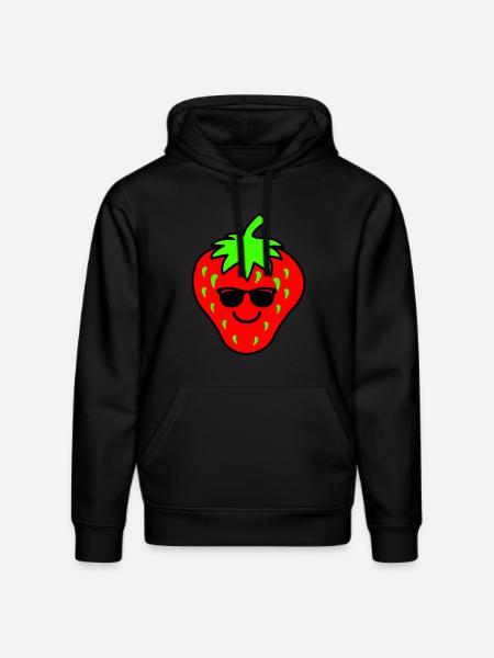 Strawberry Cool - Stanley/Stella DRUMMER Unisex Organic Hoodie - black