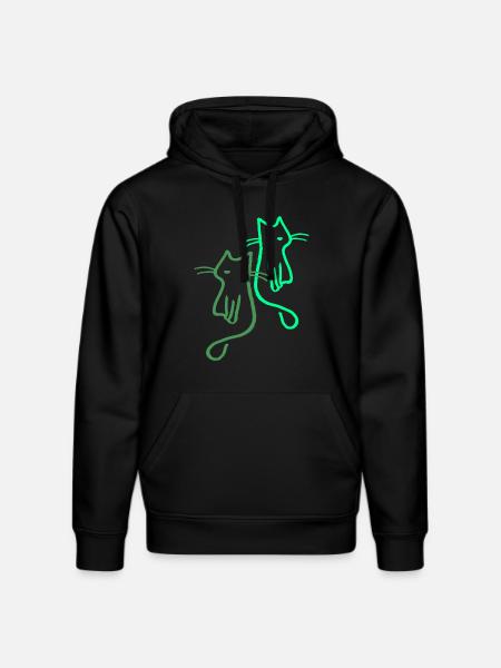 Cats Cat Retro Gift - Stanley/Stella DRUMMER Unisex Organic Hoodie - black