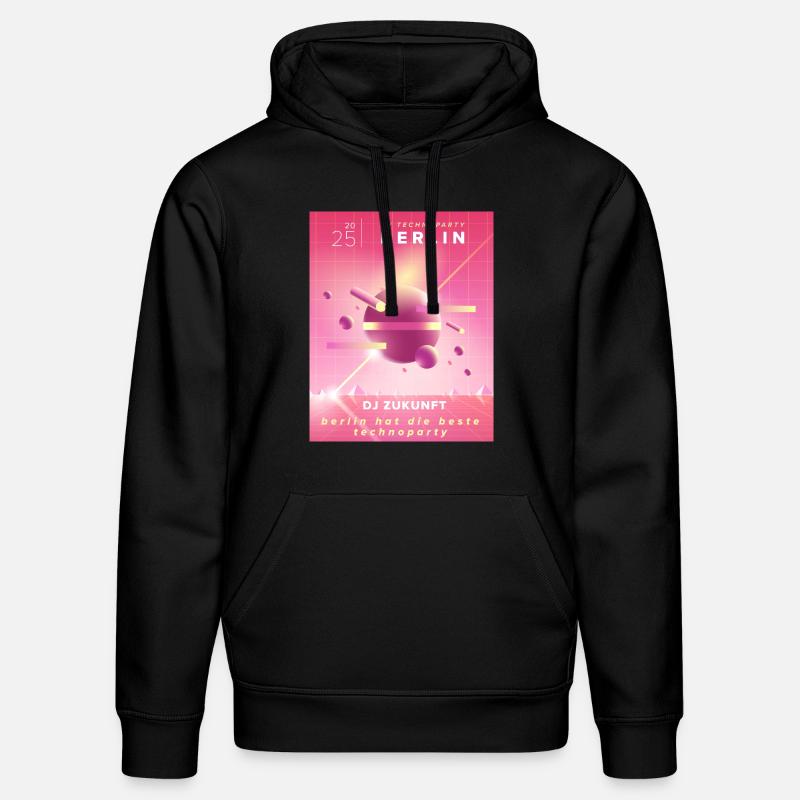 berlin Techno - Sweat à capuche bio DRUMMER Stanley/Stella Unisexe - noir