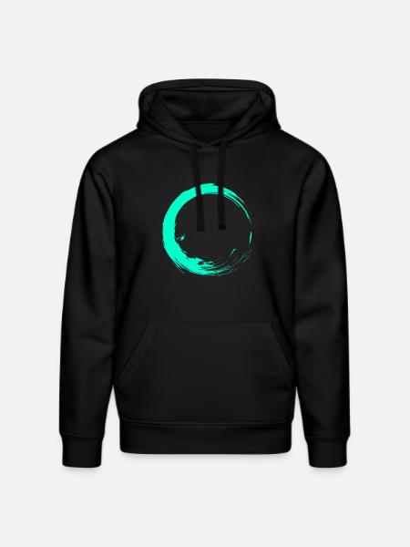 Circle brush design turquoise - Stanley/Stella DRUMMER Unisex Organic Hoodie - black