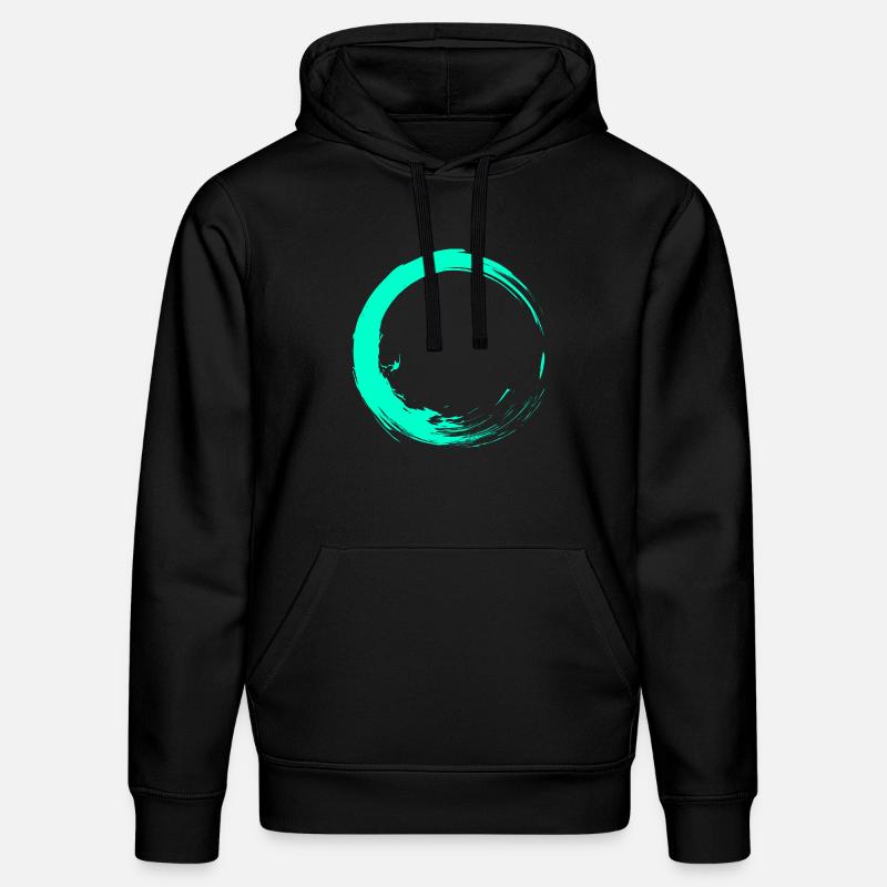Cercle brosse design turquoise - Sweat à capuche bio DRUMMER Stanley/Stella Unisexe - noir