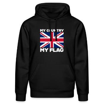 My Country -My Flag - Stanley/Stella DRUMMER Unisex Organic Hoodie - black - Front - Marisol (170cm) & Nik (191cm)