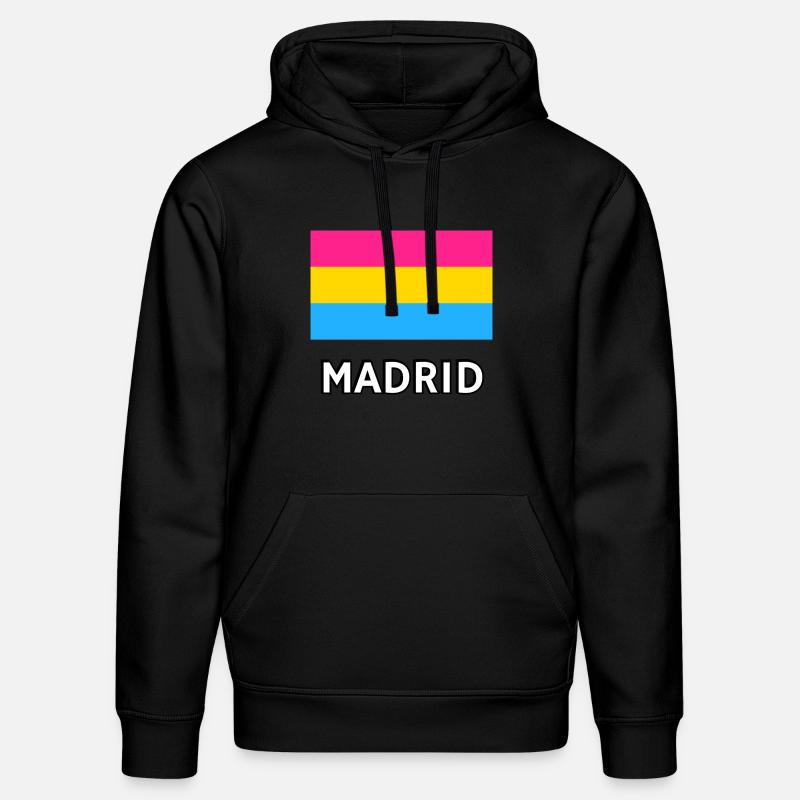 Pan Pride Drapeau Madrid - Sweat à capuche bio DRUMMER Stanley/Stella Unisexe - noir