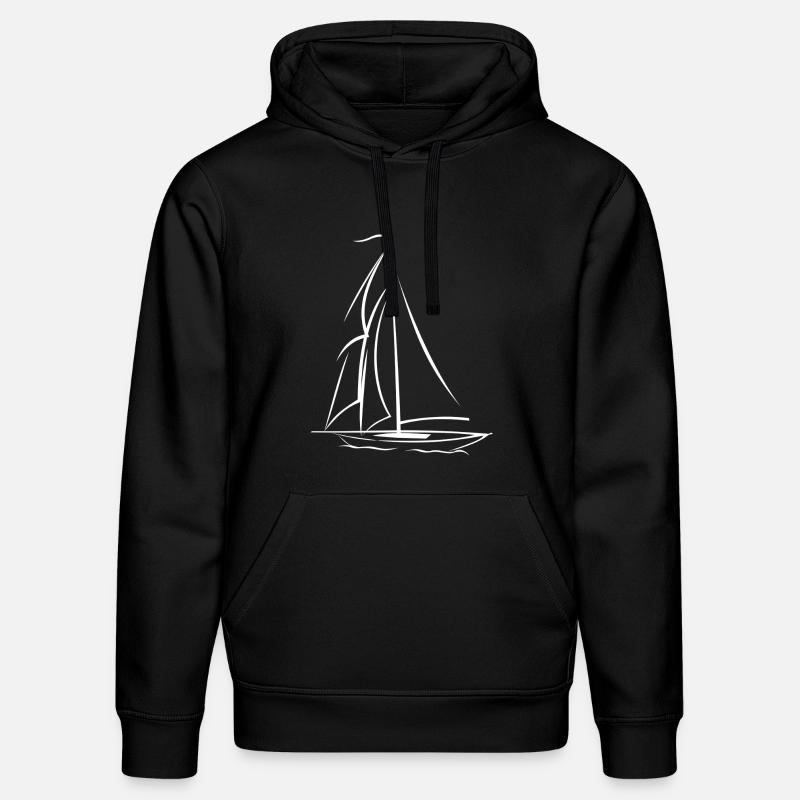 voilier blanc simple - Sweat à capuche bio DRUMMER Stanley/Stella Unisexe - noir