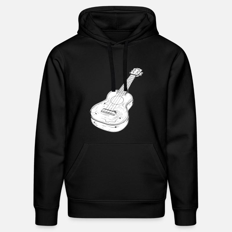 Dessin de ukulélé - Sweat à capuche bio DRUMMER Stanley/Stella Unisexe - noir