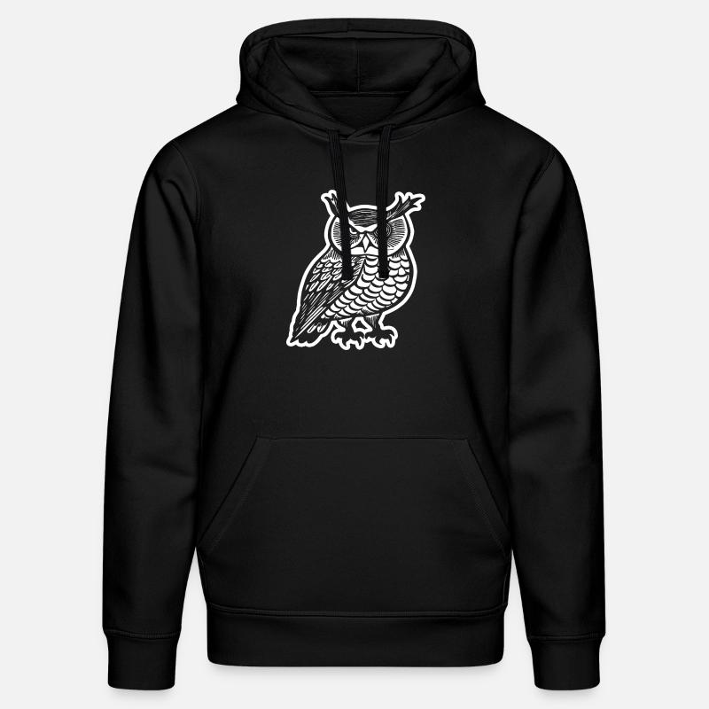 hibou hibou hibou oiseau - Sweat à capuche bio DRUMMER Stanley/Stella Unisexe - noir