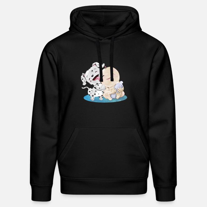 Dalmatien avec bébé - Sweat à capuche bio DRUMMER Stanley/Stella Unisexe - noir