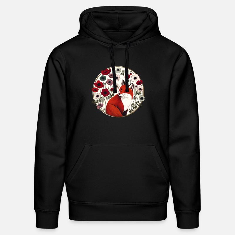 Retro Rotfuchs - Stanley/Stella Unisex Bio-Hoodie DRUMMER  - Schwarz