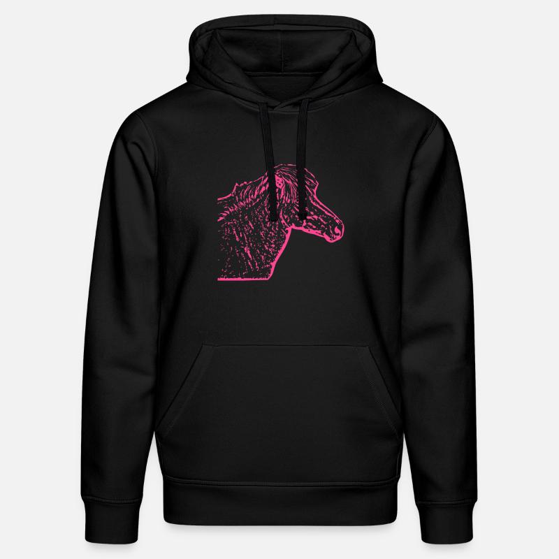 Pferd rosa pink - Stanley/Stella Unisex Bio-Hoodie DRUMMER  - Schwarz