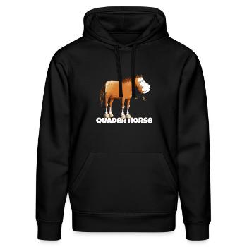 American Quarterhorse Quader Horse Wortspiel - Stanley/Stella Unisex Bio-Hoodie DRUMMER  - Schwarz - Vorne - Marisol (170cm) & Nik (191cm)