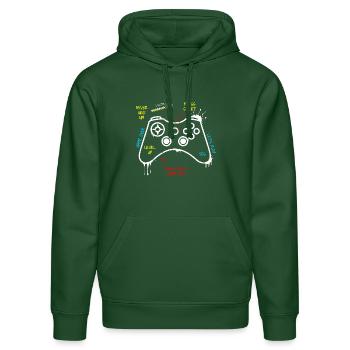 Gamer Controller Graffiti - Stanley/Stella Unisex Bio-Hoodie DRUMMER  - Flaschengrün - Vorne - Liana (172cm) & Jaron (178cm)