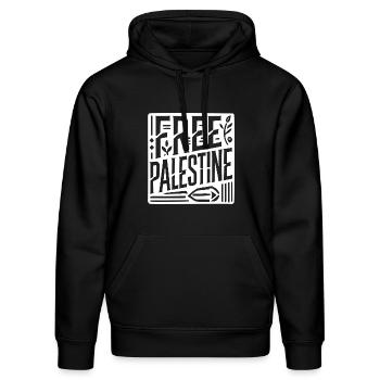 Free palestine - Stanley/Stella DRUMMER Unisex Organic Hoodie - black - Front - Marisol (170cm) & Nik (191cm)