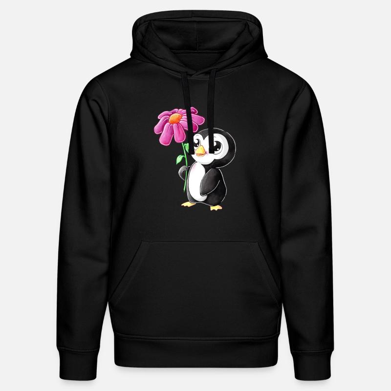 Putziger Comic Pinguin - Stanley/Stella Unisex Bio-Hoodie DRUMMER  - Schwarz