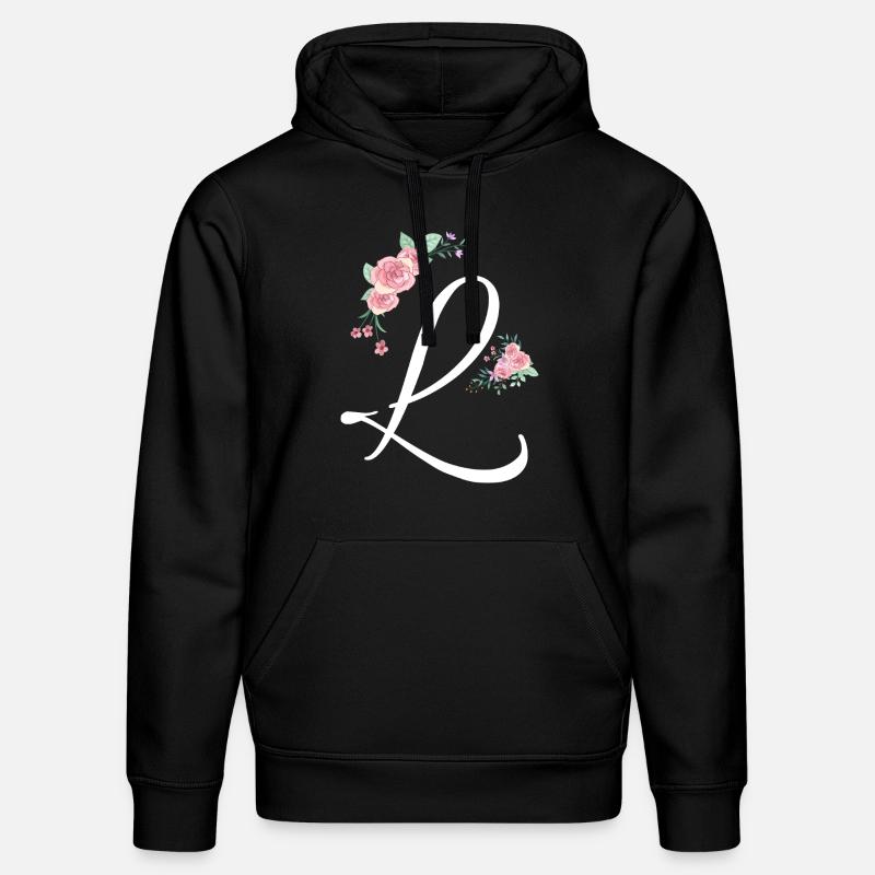 Lettre l fleurs - Sweat à capuche bio DRUMMER Stanley/Stella Unisexe - noir