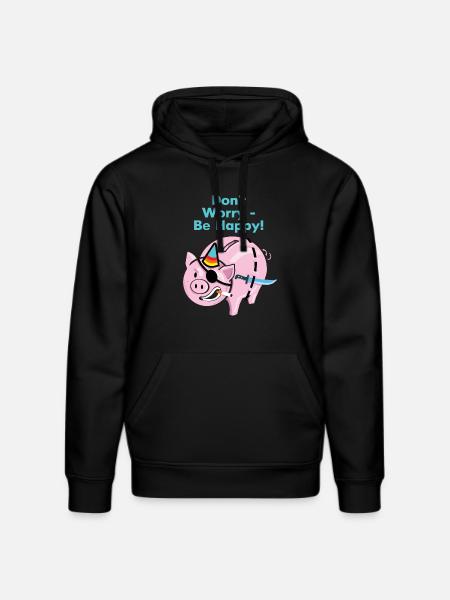 Pirate pig - Stanley/Stella DRUMMER Unisex Organic Hoodie - black
