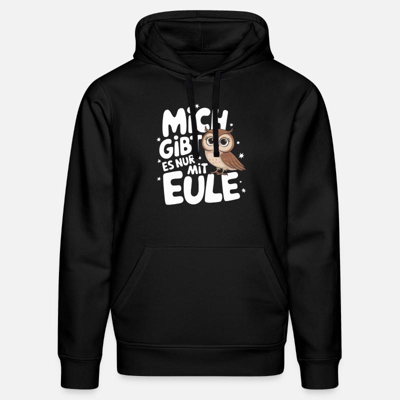 Nachteule Eule Eulen Vogel - Stanley/Stella Unisex Bio-Hoodie DRUMMER  - Schwarz